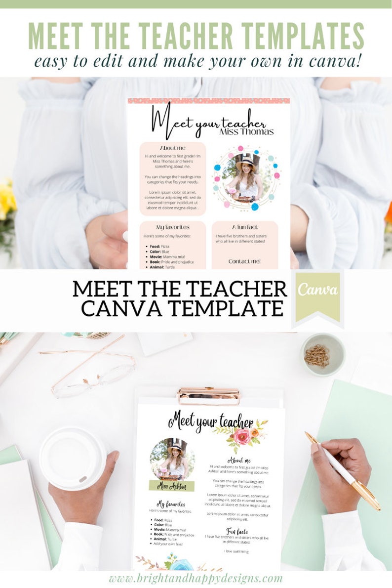 Meet The Teacher Template Canva Template Editable Template Etsy Canada