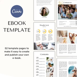 52 page Ebook template, canva template with checklist, editable template for small business owners