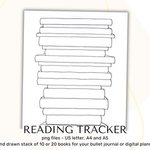 Tracker de lecture imprimable, inserts de planificateur pour bullet journal