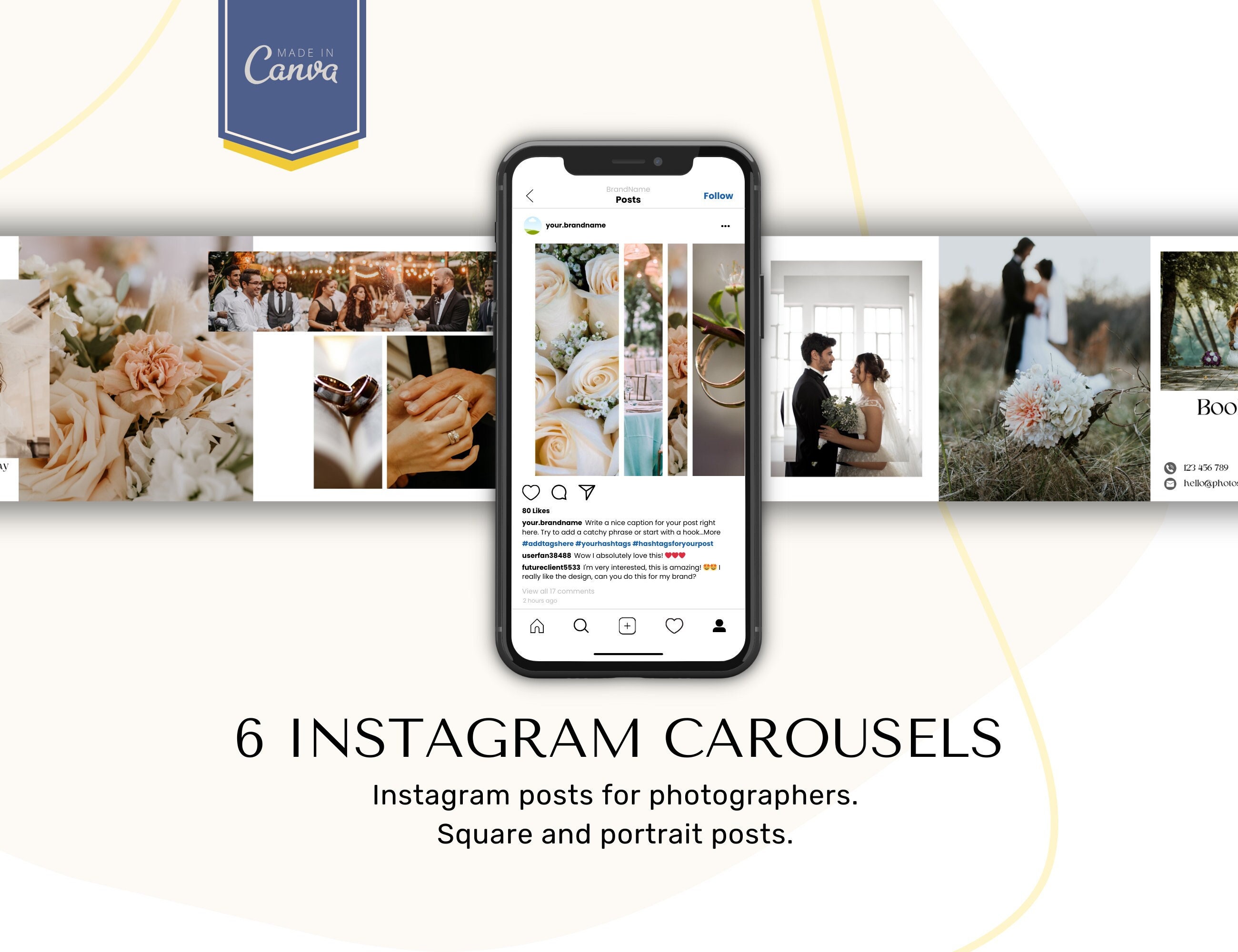 Instagram Carousel Posts for Photographers - Canva Template With ...