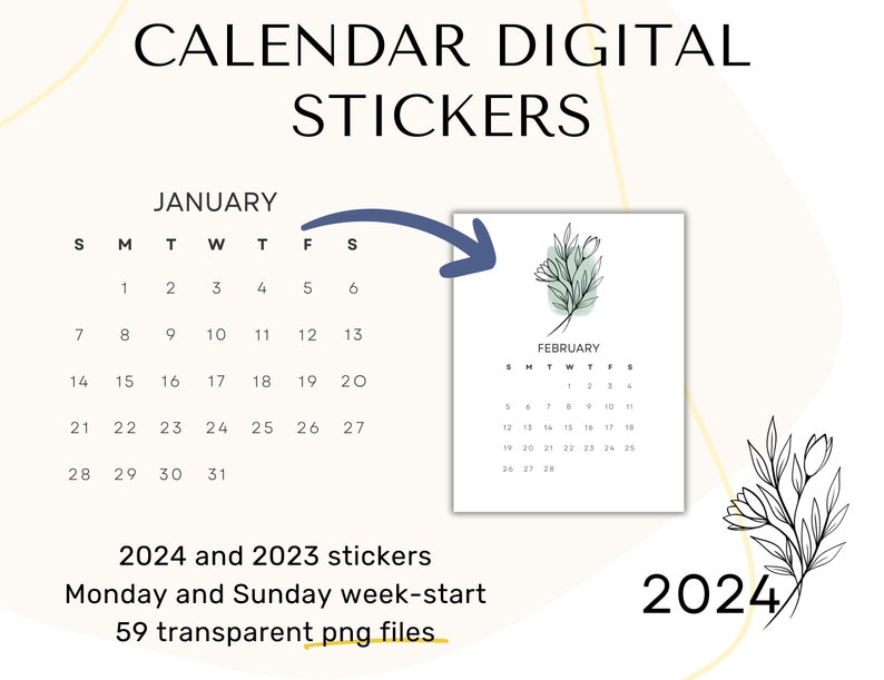 2024 and 2023 Calendar Stickers Digital Stickers Transparent Png Etsy 2024 and 2023 Calendar Stickers Digital Stickers Transparent Png Etsy