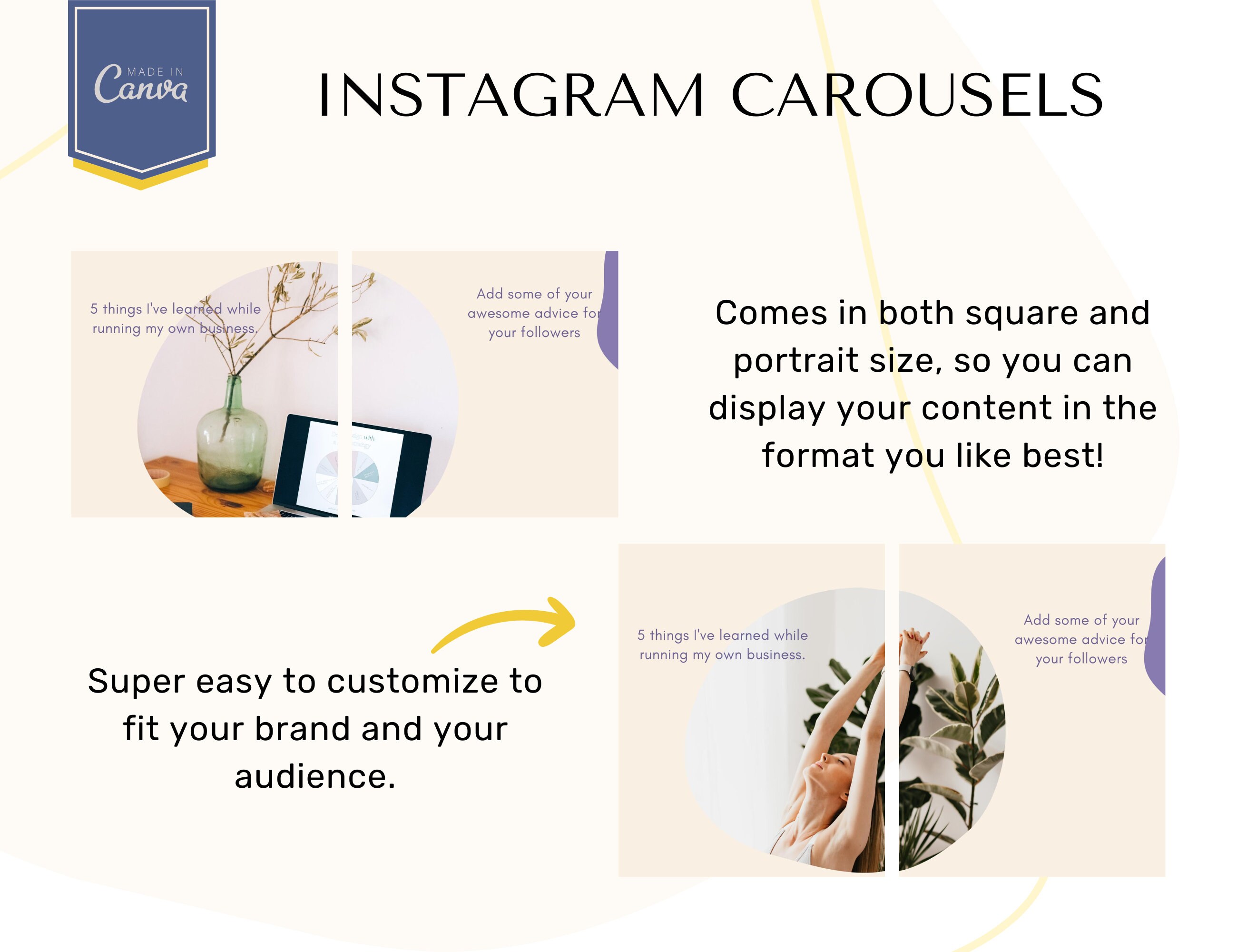 Instagram Carousel Posts for Health and Wellness Coach Canva Template ...