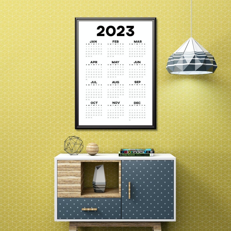 Minimalist Calendar Printable Large Wall Calendar 2024, Year at a ...