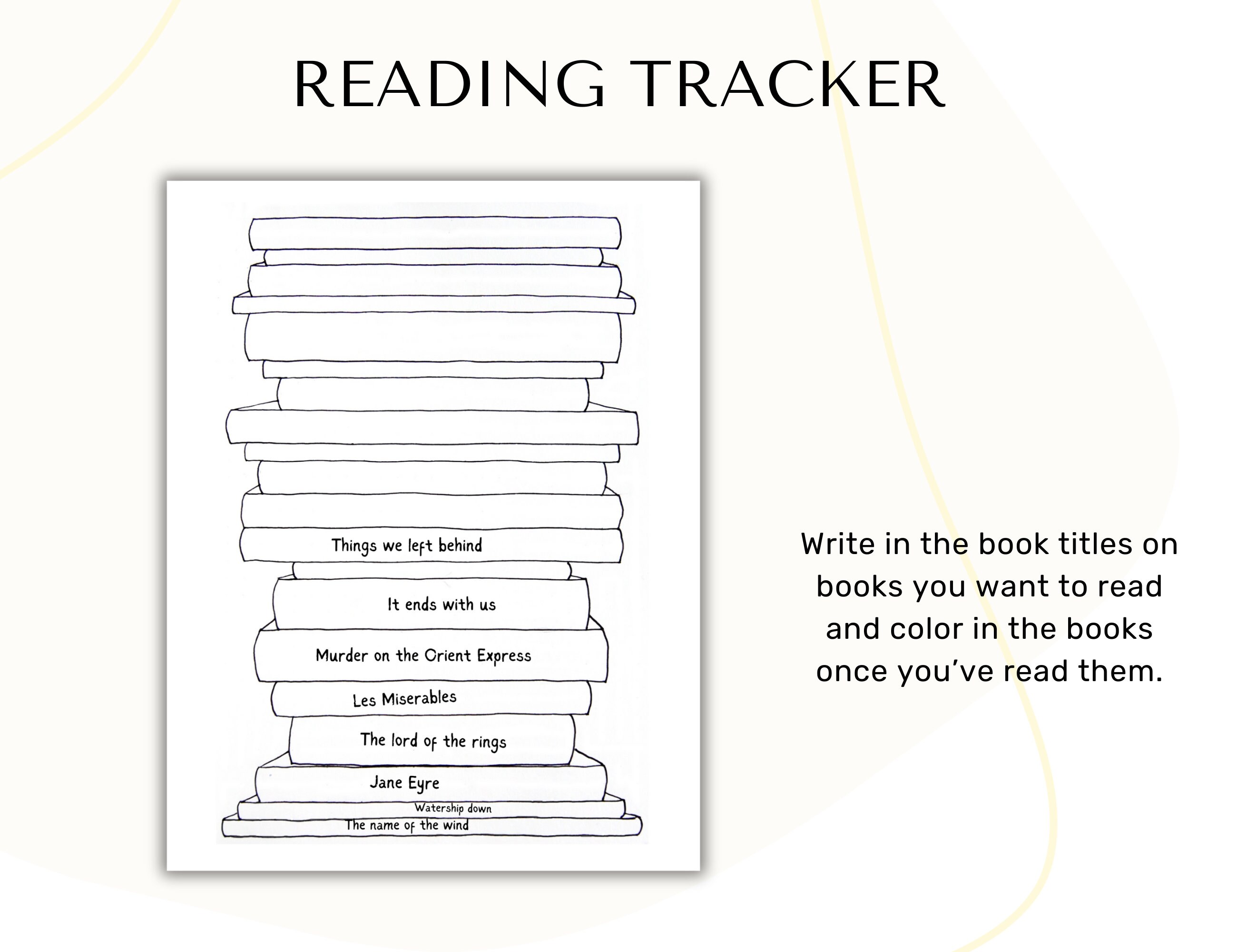 Printable Reading Tracker Planner Inserts for Bullet Journal Etsy