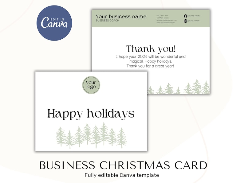 Business Christmas Thank You Card Canva Template Etsy Seller Holiday business-christmas-thank-you-card-canva-template-etsy-seller-holiday