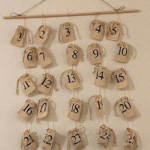 Make Your Own Advent Kit - Advent Calendar Bags, Christmas Reusable Advent Calendar Kit, Countdown to Christmas, Christmas Advent Calendar