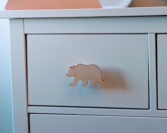Woodland Bear Theme Drawer Knobs, Kids Brown Bear Cabinet Pulls, Animal Drawer knobs, Woodland Nursery Door Pulls, Forest Animal Knobs
