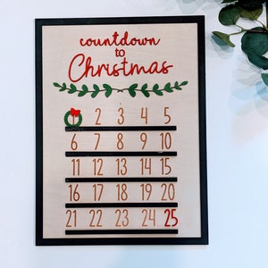 Custom Christmas Calendar, Christmas Advent Calendar for Adults, Santa Calendar, Countdown Calendar for Christmas, December Calendar Sign