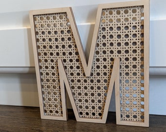 Boho Rattan look letters, Nursery decor, Cane Alphabet, Bohemian Room Decoration, Children's Room Decor, Personalised Gift, Nursery Name