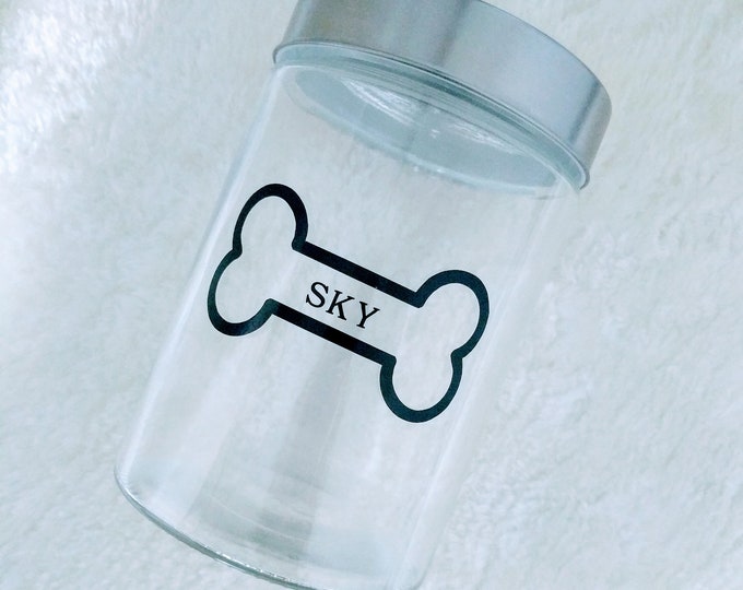 Personalized Dog Treat Glass Jar - Custom  Pet Treat Canister - Gifts for Pets - new dog owner gift
