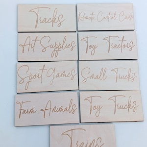 Personalised Wooden Labels, Storage Labels for Nursery, Nursery Decor, IKEA Trofast Storage Labels, Lego Organization Labels, Toy bin Labels