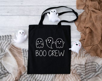 Boo Crew Reusable Tote, Ghost Halloween Bag, Halloween Bags for kids, Personalized Halloween Trick or Treat Bag, Halloween treat bag