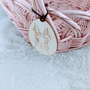 Étiquette de lapin de Pâques pour filles, étiquette de cadeau de Pâques lapin avec noeud, breloque fille lapin, remplissage de Pâques, lapins de printemps, premier cadeau de Pâques