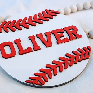Personalized Baseball Name Sign, Baseball Round Sign, Nursery Name Sign, Wooden Baseball Nursery Sign, Custome Name Sign, Sports Fan Sign