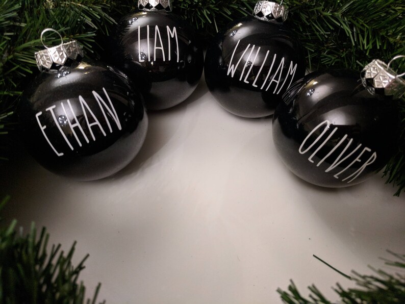 Black and White Ornament Ornament Personalized Ornament Etsy
