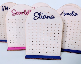 Personalized Jewelry Display, Personalized Earring Holder, Wood Jewelry Stand, Jewelry Tree, Jewelry Organizer, Girls Earring Stand