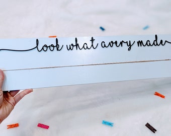 24" 3D Look what I made Kids Drawing Display Sign, Small Look what we made Art Display Sign, Toddler art display board, Playroom artwork