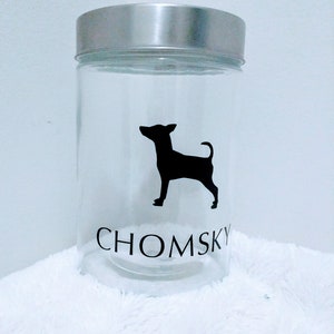 Personalized Dog Silhouette Treat Jar, Personalized New Puppy Gift, Personalized Dog Gift, Dog gift idea. custom dog treat jar