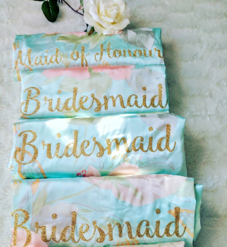 Floral Silk Robe Robes Matching Robe Bridesmaid Robes Etsy