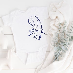 Triceratops Dinosuar Baby Shirt - Triceratops Diaper Shirt - Triceratops Dinosaur Tshirt - Three Horn - Dino Gift - Baby Dino Bodysuit Gift