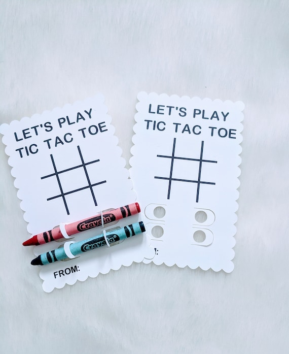 Tic Tac Toe Valentines Day Card | Colouring Cards for Class with Crayons | Valentines Day Colouring Cards | School VDay cards | Tic Tac Toe
