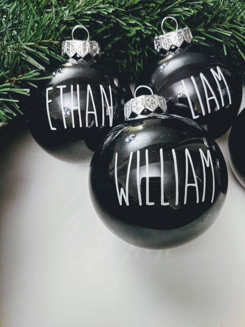 Black and White Ornament Ornament Personalized Ornament Etsy
