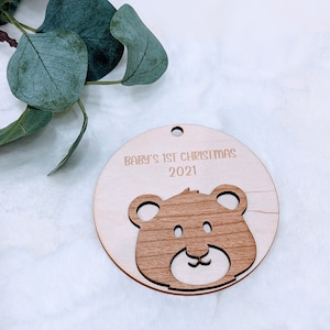 Custom Engraved Baby First’s Ornament | Baby Arrival Announcement | Christmas | Name | Memory | Newborn | Wood | Mom | Grandparents | Xmas