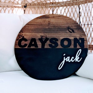 Double Baby Name Sign, Nursery Wall Decor, Nursery Wall Hanging, Custom ...