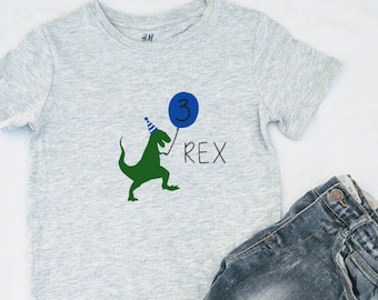 Three Rex verjaardag shirt derde verjaardag jongen shirt 3e verjaardag dinosaurus verjaardagsfeestje dinosaurus verjaardag shirt T-Rec verjaardagsshirt