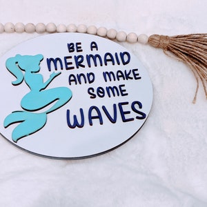 Mermaid Wall Art, Mermaid Room Decor, Mermaid Lover Gift, Minimalist Mermaid Wall Inspriation Sign, Mermaid Art for Bedroom, Mermaid Nursery