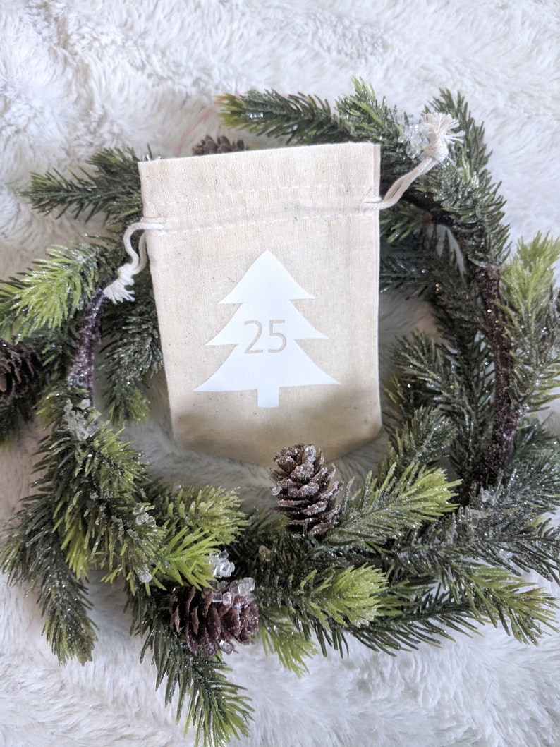 DIY Advent Calendar Advent Fabric Bags Gold Christmas Etsy