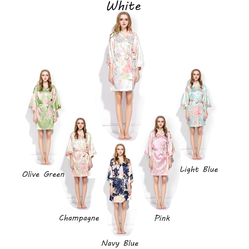 Floral Silk Robe Robes Matching Robe Bridesmaid Robes Etsy