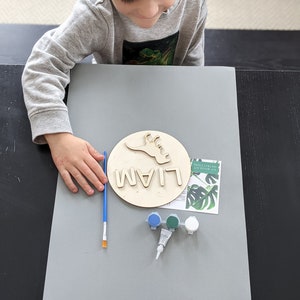 Birthday Dinosaur Paint Kit, 3D Dinosaur Kit, T Rex DIY Craft Kit, Dinosaur Activity Kit, Painting Kit for kids, Laser Cut Dinosaur Craft