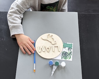 Birthday Dinosaur Paint Kit, 3D Dinosaur Kit, T Rex DIY Craft Kit, Dinosaur Activity Kit, Painting Kit for kids, Laser Cut Dinosaur Craft