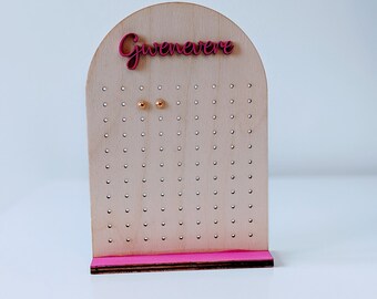 personalized earring holder for girls, boho earring holder, girls jewelry organizer, earring stand for girls, girls Christmas stocking, Vday
