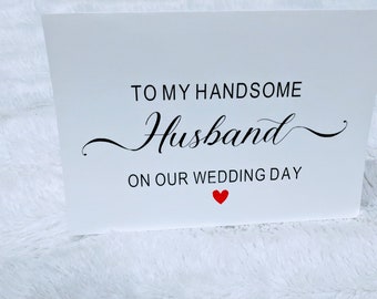 Tarjeta de boda para el novio, regalo de la novia, regalo de boda del esposo, tarjeta para el novio, para mi novio en el día de nuestra boda, nota de amor para el novio