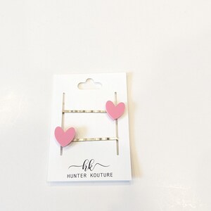 Lot de 2 clips coeur en acrylique, barrette à cheveux Saint Valentin, noeud pour cheveux coeurs, barrette à cheveux coeur, noeud pour cheveux Saint Valentin fille, Saint Valentin enfant