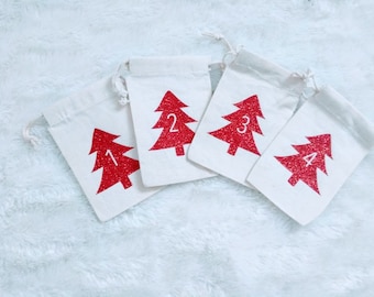 25 Tage Advent Countdown zum Weihnachtskalender Weihnachtstüten - 4x6 Bunter Adventskalender Feiertagstüten - Bunter Adventskalender