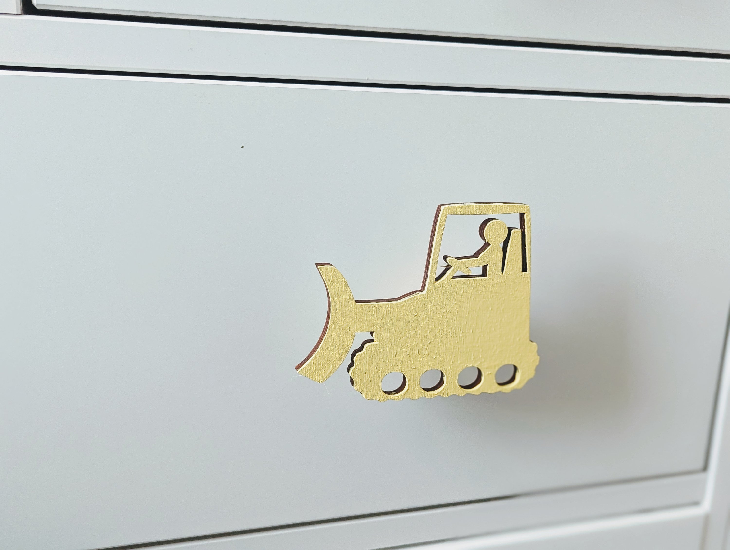 Construction Bulldozer Knobs, Bulldozer Drawer Pulls, Construction Theme Dresser, Boys Room Armoire Handles, Boys Room Decor, Kids Knobs