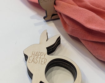 Easter Rabbit Wood Napkin Rings, Easter, Bunny Rabbit,  Bunny Napkin Holder, Easter Table Decor, Wooden Easter Decoration, Hostess Gift
