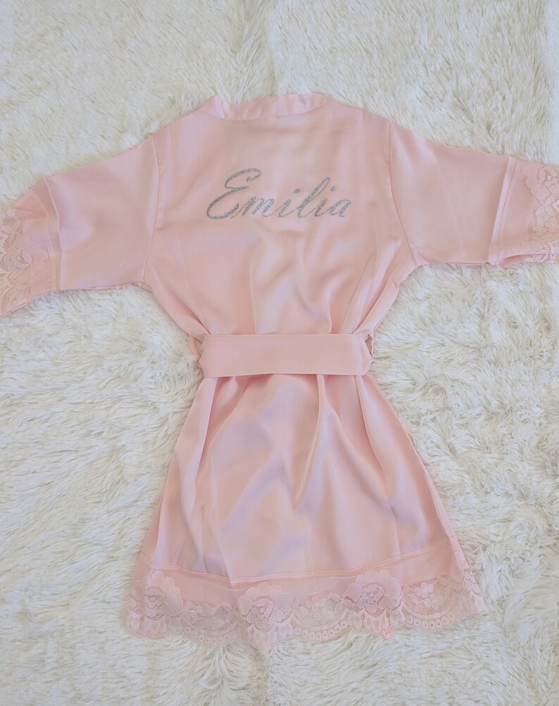 Flower Girl Silk Robe Blush Pink Baby Robe Flower Girl Etsy