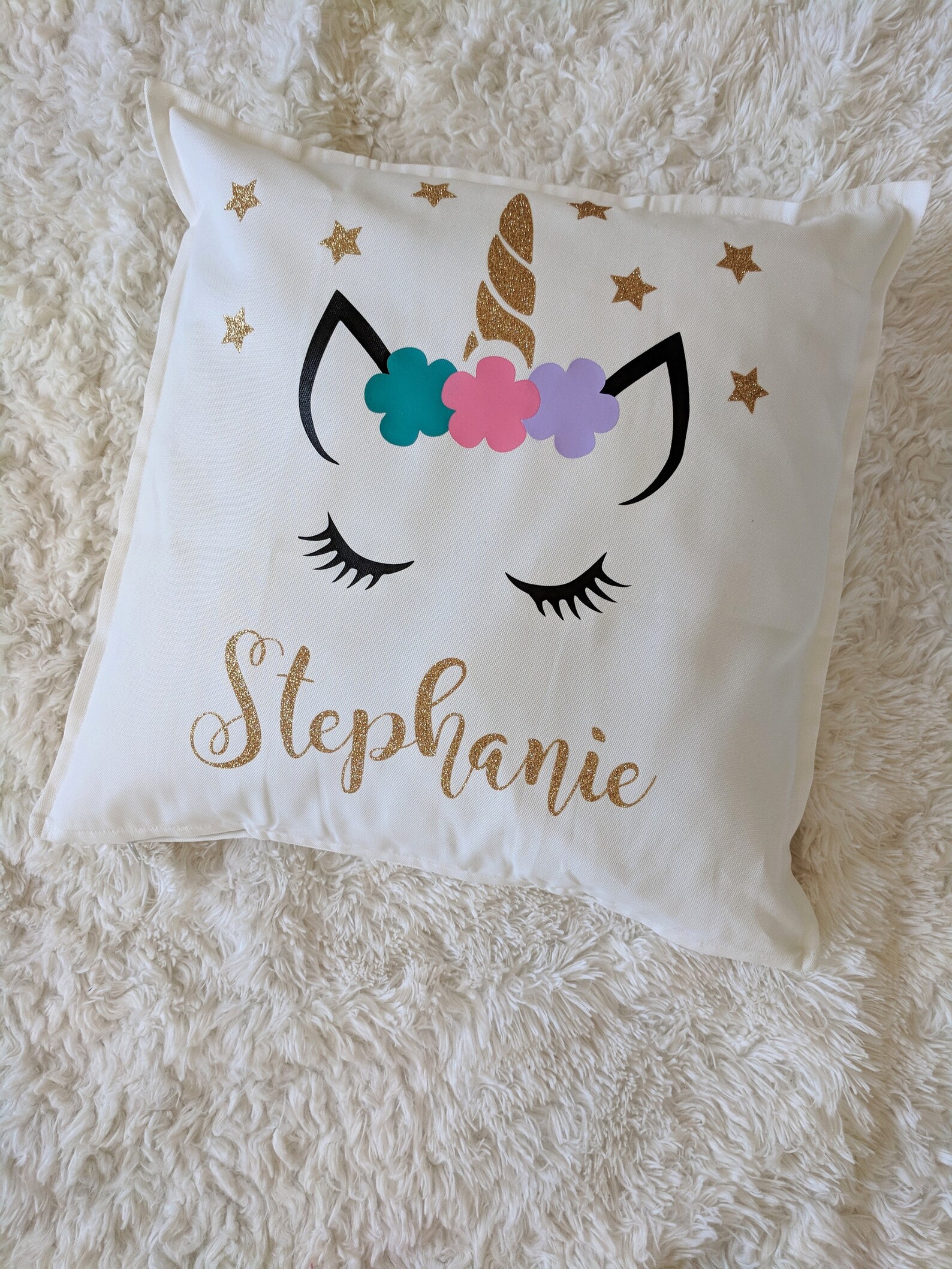 Gold & Pink Unicorn Pillow Unicorn Unicorn Gift Unicorn Etsy Canada