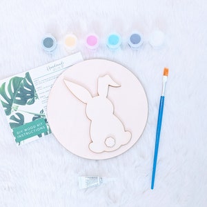 Activité avec enseigne Lapin Lapin pour enfants, kit de peinture de Pâques, remplissage de panier de Pâques, marque de lieu Lapin de Pâques, décoration de panier de lapin de Pâques, kit de lapin