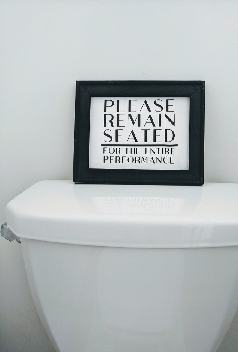 Please Remain Seated Bathroom Wall Decor Funny Bathroom Etsy Canada