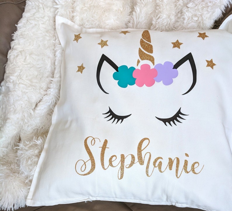 Monogram Unicorn Bedroom Decor Pillow Unicorn Gift for Girls Etsy