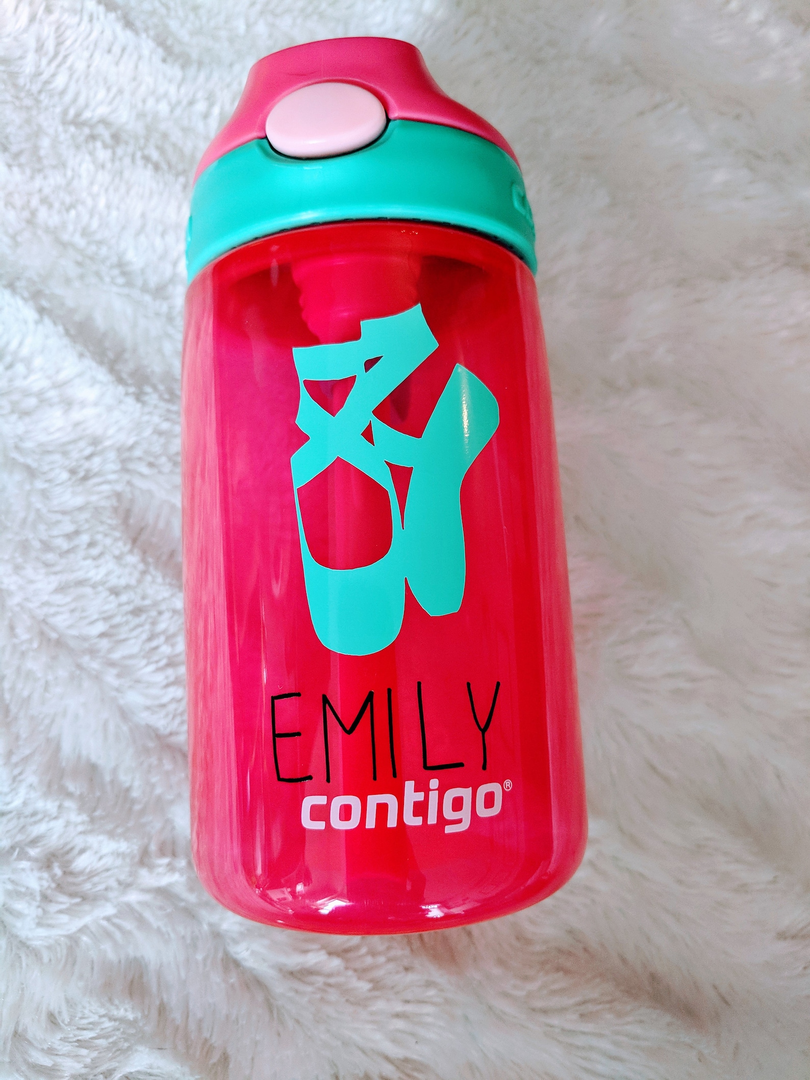 dance water bottle -diy - water bottle- stickers -ballet shoes bottle-custom water bottle-personalized dancer gift-water bottle