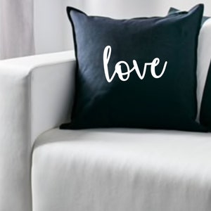 Love decorative Pillow, Love Pillow Cover, Rustic Decorative Pillow, Engagement Pillow, New Couple Gift, Written Love Decor, Love Gift