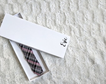 White Tie Gift Box - Groomsmen Gift Box - Father's Day Gift Box - Necktie Gift Box - Gift Wrapping for Neck Ties - Gift For Groom - Best Men