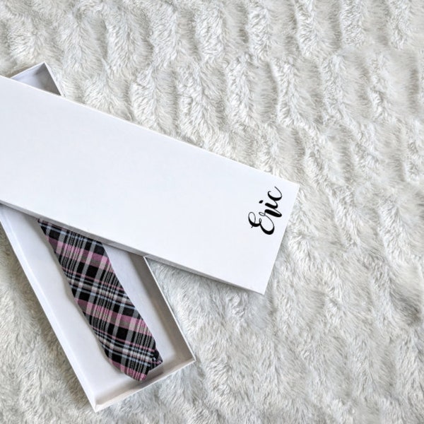 White Tie Gift Box - Groomsmen Gift Box - Father's Day Gift Box - Necktie Gift Box - Gift Wrapping for Neck Ties - Gift For Groom - Best Men