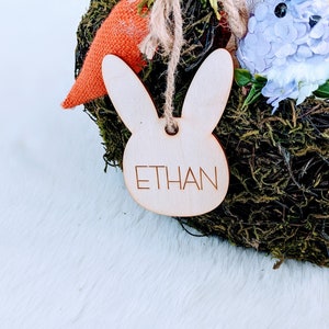 Customizable Easter Bunny Basket Tag, Easter Place Setting Decor,  Kids Easter Basket Tags, Kids Wooden Easter Bunny Name Tag, Canada